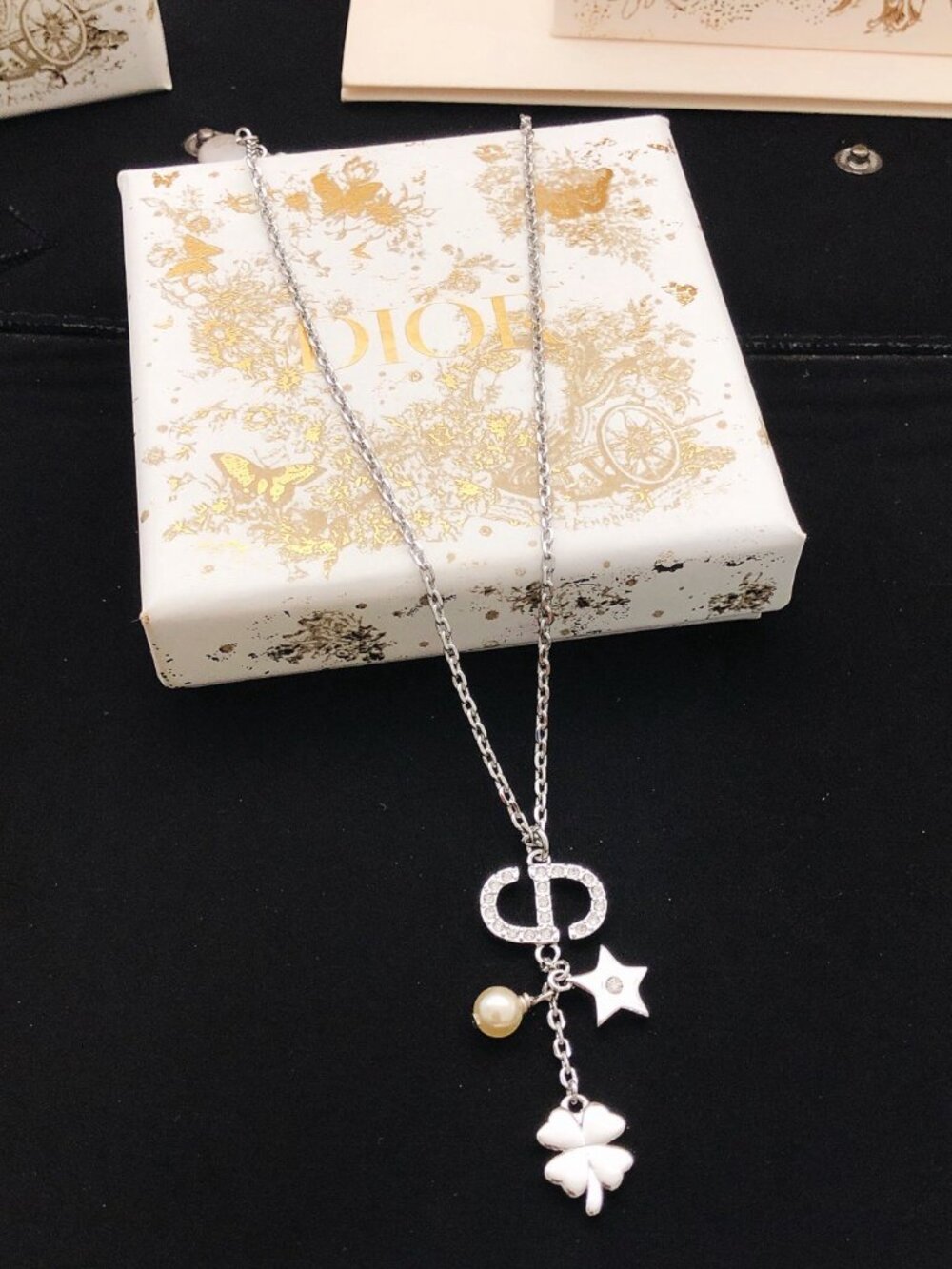 Dior Silver‑Tone Multi‑Charm Necklace